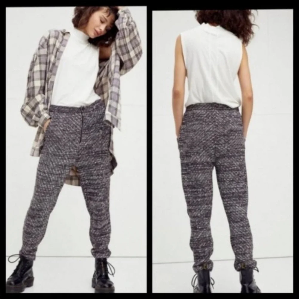 NWOT FREE PEOPLE The‎ Cozy Knit Pants Sweatpants Trousers Marled Pink Multi L